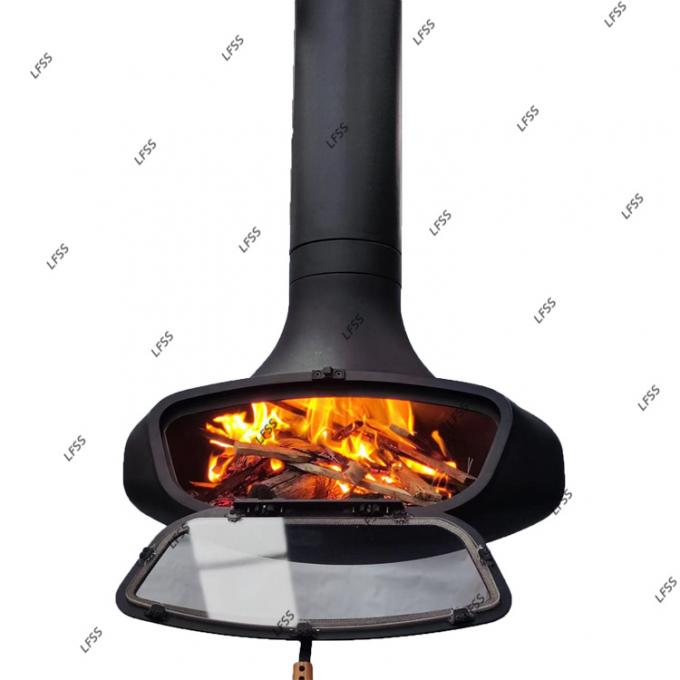 Vernice nera a legna sospesa da taglio per camini decorativi camini interni in acciaio personalizzati 21