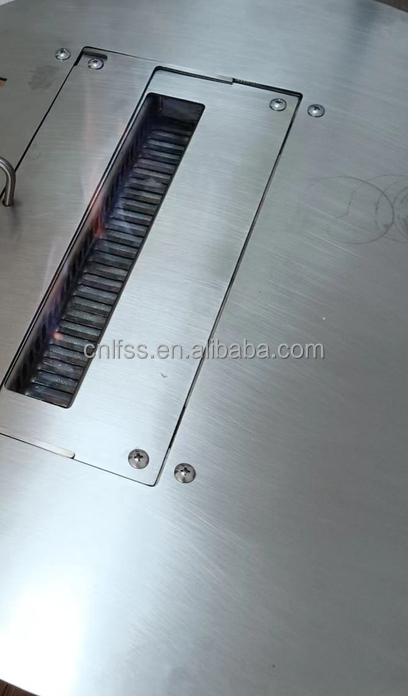 Arredamento per camini rotanti in vetro di lusso di alto stile Arredamento rotante in carbonio di alta qualità nero Arredamento rotondo in acciaio moderno 9