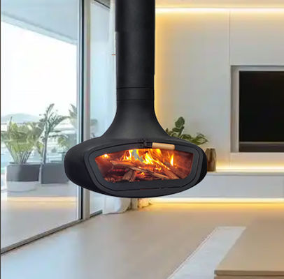 indoor contemporary indoor fireplace carbon steel wood burning stove rotating spherical