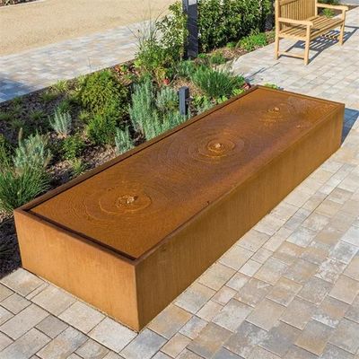 Outdoor Backyard Decoration Rusty Metal Waterfall Corten Steel Water Fountain
