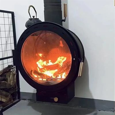 Modern Wall Mounted Wood Burning Stove Suspended Fireplace For Living Room Wheel fireplace