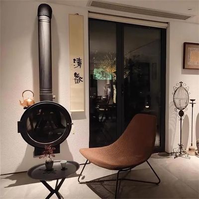 Modern Wall Mounted Wood Burning Stove Suspended Fireplace For Living Room Wheel fireplace