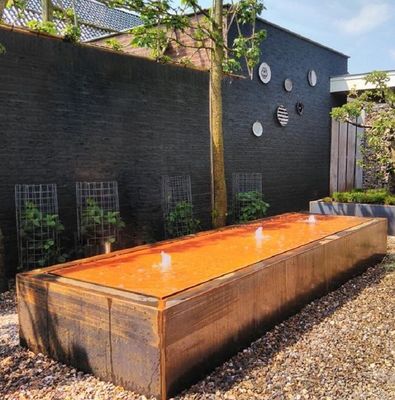 Outdoor Backyard Decoration Rusty Metal Waterfall Corten Steel Water Fountain