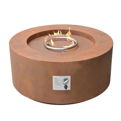 Corten Steel Round Fire Pit Table 95cm Gas propano portatile indipendente